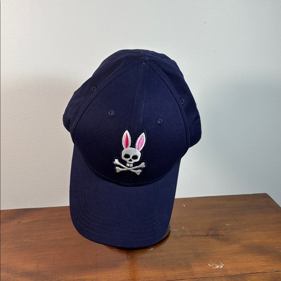 Psycho Bunny Dark Blue Cap Hat with Embroider Logo Man One Size Classic Fit - Picture 11 of 12